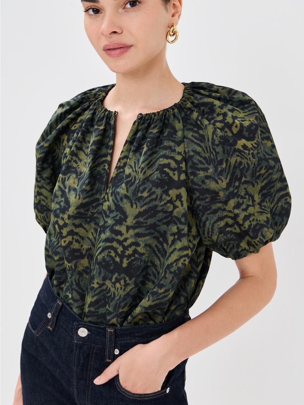 Ulla Johnson Talie Silk Short Sleeve Blouse size 2
